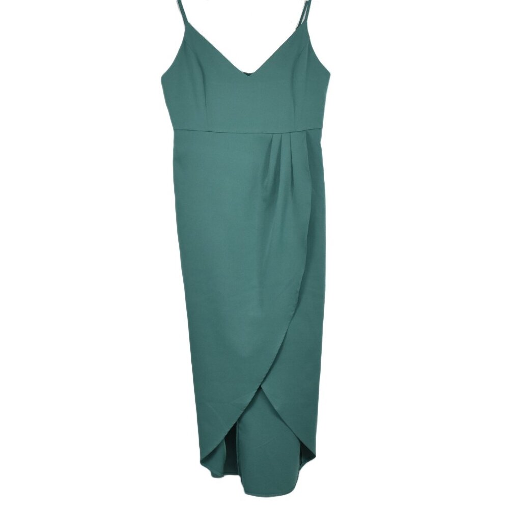 Spaghetti Strap Teal Midi Dress